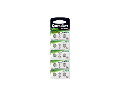 [Батарейка] Camelion G10  BL-10 Mercury Free (AG10-BP10(0%Hg), 389A/LR1130/189 батарейка для часов) (10 шт. в уп-ке) 