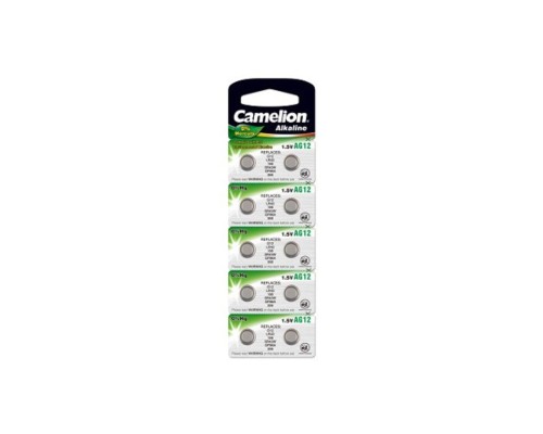 [Батарейка] Camelion G12  BL-10 Mercury Free (AG12-BP10(0%Hg), 386A/LR43/186 батарейка для часов) (10 шт. в уп-ке)