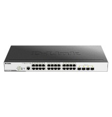 D-Link DGS-3000-28LP/B1A Управляемый L2 коммутатор с 24 портами 10/100/1000Base-T и 4 портами 1000Base-X SFP (24 порта PoE 802.3af/at, PoE-бюджет 193 Вт)
