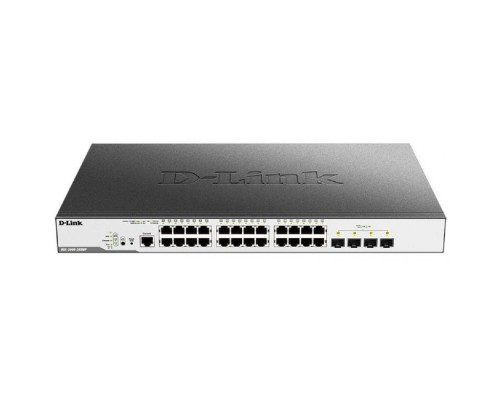 [Сетевое оборудование] D-Link DGS-3000-28XMP/B1A Управляемый L2 коммутатор с 24 портами 10/100/1000Base-T и 4 портами 10GBase-X SFP+ (24 порта PoE 802.3af/at, PoE-бюджет 370 Вт)