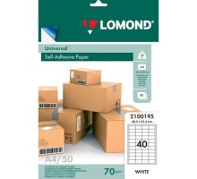 LOMOND 2100195 Наклейки A4/40 (48.5х25.4 мм), 50 листов
