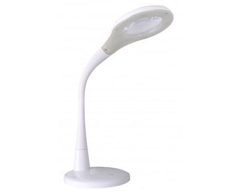 [Camelion Настольные светильники] Camelion KD-790  C01 белый  LED (Свет-к настол.,7 Вт,230 В, лупа 3х/5х, сенс.вкл-е,  4 ур.ярк.,4000К)