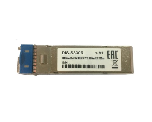 [Сетевое оборудование] D-Link S330R/30KM/A1A Промышленный WDM SFP-трансивер с 1 портом 1000Base-BX-U (Tx:1310 нм, Rx:1550 нм) для одномодового оптического кабеля (до 30 км)