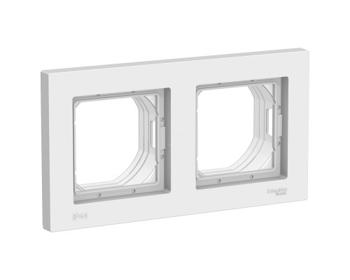[SE Розетки и выключатели AtlasDesign] Systeme electric ATN440102 ATLASDESIGN AQUA 2-постовая РАМКА IP44, БЕЛЫЙ