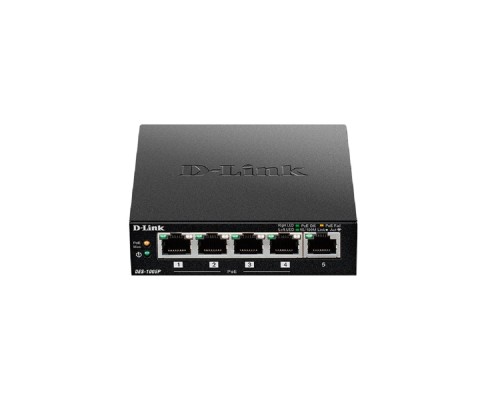 [Сетевое оборудование] D-Link DES-1005P/B1A Неуправляемый коммутатор с 5 портами 10/100Base-TX, (4 порта PoE 802.3af/at, PoE-бюджет 60 Вт)