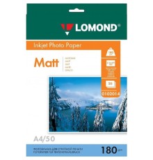 LOMOND 0102014 Матовая бумага 1х A4, 180г/м2, 50 листов 