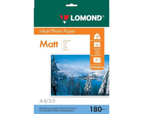 [Бумага] LOMOND 0102014 Матовая бумага 1х A4, 180г/м2, 50 листов 
