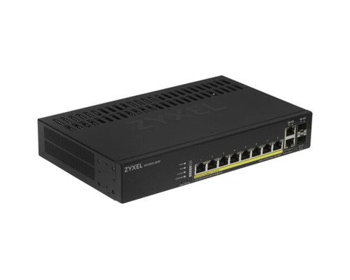 [Сетевое оборудование] ZYXEL GS1920-8HPV2-EU0101F Гибридный Smart PoE+ коммутатор NebulaFlex GS1920-8HPv2, 8xGE PoE+, 2xCombo (SFP/RJ-45), бесшумный, бюджет PoE 130 Вт, автономное/облачное управление