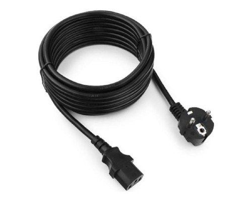 [кабели] Cablexpert Кабель питания 5м, Schuko- C13, 3х1кв.мм, черный, с заземлением, пакет (PC-186-1-5M)