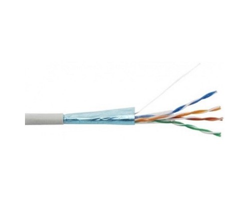 [Протяжки кабельные] PROconnect (01-0142-3-50) Кабель витая пара омедненный, F/UTP, CCA, CAT 5e, PVC, 4PR, 24AWG, INDOOR, SOLID, серый, 50м