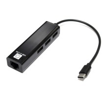 5bites Кабель-адаптер UA3C-45-09BK Type-C / 3*USB2.0 сетевая карта / RJ45 100MB / BLACK