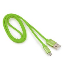 Cablexpert Кабель USB 2.0 CC-S-mUSB01Gn-1M, AM/microB, серия Silver, длина 1м, зеленый, блистер