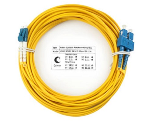 [Cabeus Патч-корды волоконно-оптические, пигтейлы] Cabeus FOP(d)-9-LC-SC-20m Шнур оптический duplex LC-SC 9/125 sm 20м LSZH