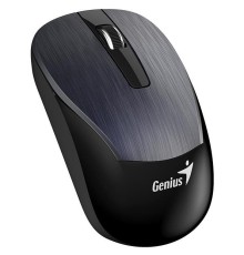 Genius Мышь ECO-8015 Iron Gray { шероховатое металлическое покрытие, оптическая, 800/1200/1600 dpi, радио 2,4 Ггц, аккумулятор, USB}  [31030005402/31030011412]