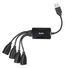Buro BU-HUB4-0.3-U2.0-Splitter Разветвитель USB 2.0, 4порт. черный