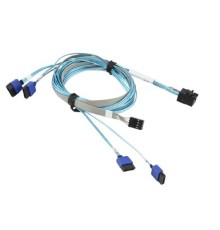 Supermicro CBL-SAST-0699 Кабель Mini-SAS HD to 4 SATA, 90/90/75/75cm w/75cm SB, 30AWG, 12Gb/s