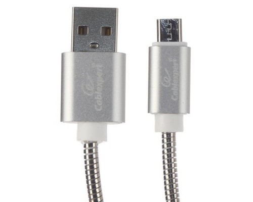 [кабели] Cablexpert Кабель USB 2.0 CC-G-mUSB02S-1.8M	 AM/microB, серия Gold, длина 1.8м, серебро, блистер