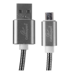 Cablexpert Кабель USB 2.0 CC-G-mUSB02Gy-1.8M AM/microB, серия Gold, длина 1.8м, титан, блистер