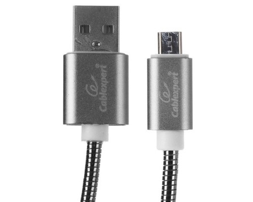 [кабели] Cablexpert Кабель USB 2.0 CC-G-mUSB02Gy-1.8M AM/microB, серия Gold, длина 1.8м, титан, блистер
