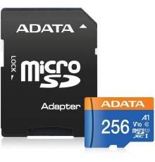 Micro SecureDigital 256Gb A-Data AUSDX256GUICL10A1-RA1 {MicroSDXC Class 10 UHS-I, SD adapter}