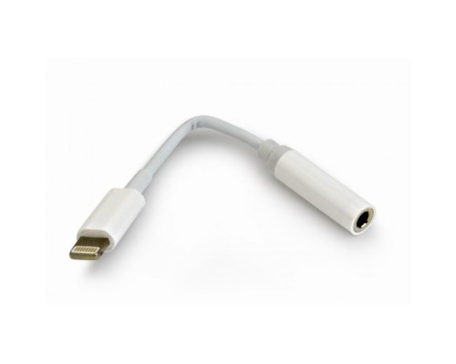 [переходник] Кабель-переходник USB Cablexpert Lightning/Jack3.5F, для передачи аудиосигнала, белый, пакет (CCA-LM3.5F-01-W)