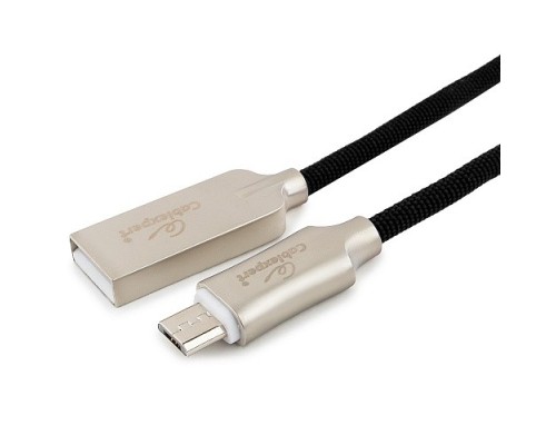 [кабели] Cablexpert Кабель USB 2.0 CC-P-mUSB02Bk-0.5M AM/microB, серия Platinum, длина 0.5м, черный, блистер 			