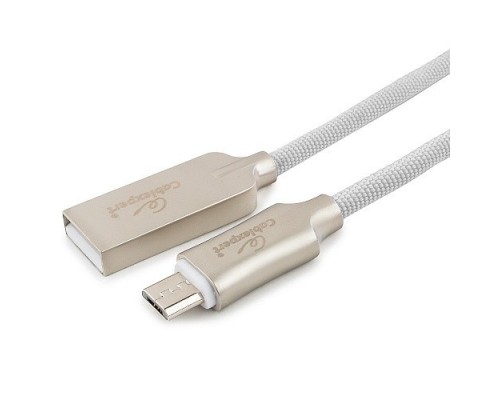 [кабели] Cablexpert Кабель USB 2.0 CC-P-mUSB02W-1.8M AM/microB, серия Platinum, длина 1.8м, белый, блистер	