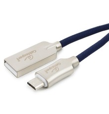 Cablexpert Кабель USB 2.0 CC-P-mUSB02Bl-1.8M AM/microB, серия Platinum, длина 1.8м, синий, блистер	