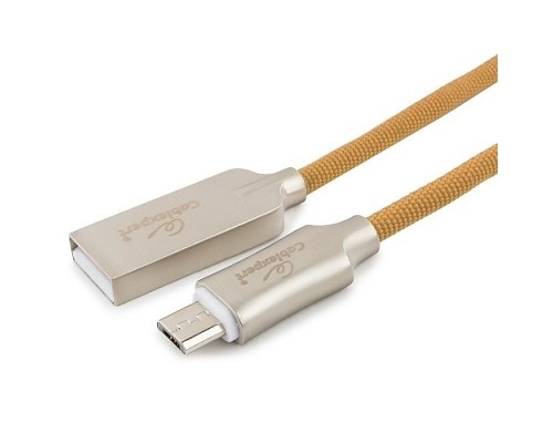 [кабели] Cablexpert Кабель USB 2.0 CC-P-mUSB02Gd-1.8M AM/microB, серия Platinum, длина 1.8м, золотой, блистер	