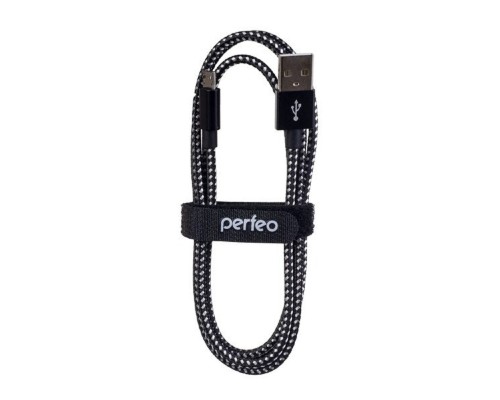 [кабели] PERFEO Кабель USB2.0 A вилка - Micro USB вилка, черно-белый, длина 1 м. (U4801)