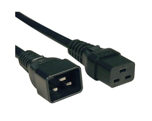 [Хиперланй] Hyperline PWC-IEC19-IEC20-1.0-BK Кабель питания IEC 320 C19 - IEC 320 C20 (3x1.5), 16A, прямая вилка, 1м, цвет черный