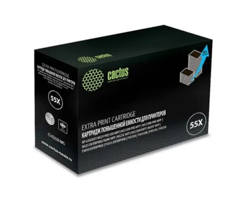 [расходные материалы] CACTUS CE255XS Картридж (CS-CE255X-MPS) для принтеров  LaserJet P3015, черный, 15000 стр.