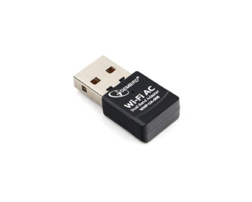 [Кабель] Gembird Сетевой двухдиапазонный Wi-Fi мини USB-адаптер 600 Мбит, USB, 802.11b/g/n/ac/а (WNP-UA-008)