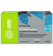 CACTUS F6U16AE Картридж №953XL для HP OJ Pro 7740/8210/8218/8710/8715, голубой, 26 мл.