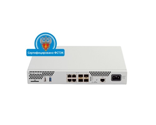[Сетевое оборудование] ELTEX ESR-100 FSTEC Межсетевой экран A4, 4xCombo 10/100/1000BASE-T/1000BASE-X SFP, 1xUSB 2.0, 1xUSB3.0, 1 слот для SD-карт, 4 ГБ RAM, 1 ГБ NAND-Flash, 220 В AC