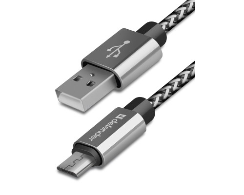 [кабели] Defender USB кабель USB08-03T PRO USB2.0 Белый, AM-MicroBM, 1m, 2.1A (87803)