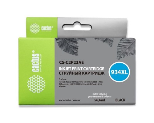 [расходные материалы] Cactus C2P23AE Картридж №934XL для HP DJ Pro 6230/6830 черный