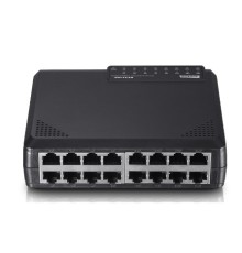 Netis ST3116P Коммутатор, неуправляемый 16-портовый 10/100 Мбит/с, 16 порта RJ45 10/100 Мбит/с, настольный, пластиковый корпус