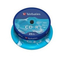 Verbatim  Диски CD-R  25 шт. 52-x 700Mb, Cake Box (43432)