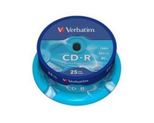 [Диск] Verbatim  Диски CD-R  25 шт. 52-x 700Mb, Cake Box (43432)