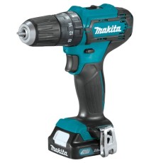 Makita HP333DWAE Дрель аккумуляторная { 12В,2х2 Ач Li-ion(слайдер),БЗП-10мм,0-450\1700об\м,30\14Нм,1.1кг,чем,подсв }