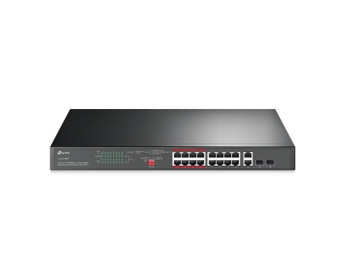 [Сетевое оборудование] TP-Link TL-SL1218MP Неуправляемый коммутатор с 16 портами PoE+ 10/100 Мбит/с и 2 комбинированными портами RJ45/SFP