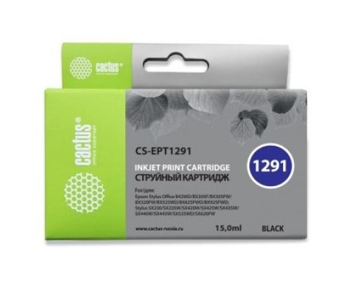 [расходные материалы] Cactus EPT1291 Картриджи  для  Epson Stylus Office B42/BX305/BX305F/BX320/BX525/BX625/SX420/SX425/SX525/SX620, чёрный