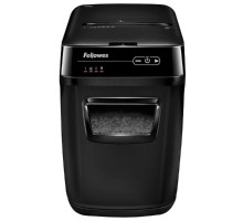 Fellowes Шредер AutoMax 150C FS-46801(01/02)*  {(секр.P-4)/фрагменты 4x38 мм,/150лист./32лтр./Уничт:скрепки, скобы, пл.карты,CD диски}
