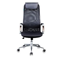 Кресло руководителя Бюрократ KB-9N/BLACK черный TW-01 TW-11 сетка крестовина хром [1140271]