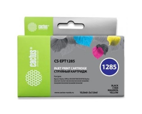 [расходные материалы] CACTUS T1285 набор картриджей  для  EPSON Stylus SX125/SX425W/SX420W/S22/Office BX305F/BX305FW черный/голубой/пурпурный/желтый