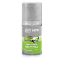 CACTUS CS-S3004E Чистящий набор (салфетка + гель) для экранов и оптики 1шт 18х18см 200мл