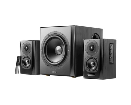 [Колонки] Edifier S351DB черный {2 сат. + сабвуфер,150W RMS, 30-20000Гц, дерево, беспроводной пульт ДУ, Bluetooth aptX}