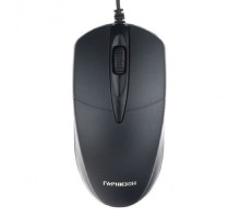 Гарнизон Мышь GM-220XL, USB, чип- Х, черный, 2м,1000 DPI, 2кн.+колесо-кнопка