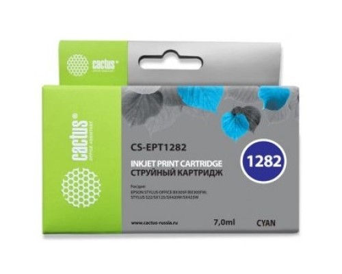 [расходные материалы] Cactus T1282 Картридж для EPSON Stylus S22/SX125/SX130/SX420W/Office BX305F голубой (7мл)